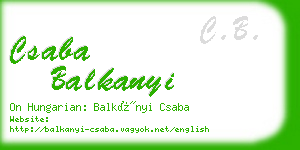 csaba balkanyi business card